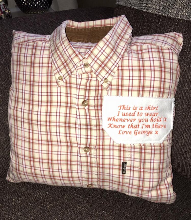 Memory shirt pillow outlet with collar